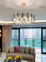 Lustre LED d'intérieur de luxe pour salon salle à manger et chambre hauteur réglable pour l'éclairage de toute la maison