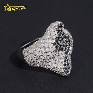 Anillos de Plata de Ley 925 con Incrustaciones de Diamantes de Moissanita Negros de Alta Calidad para Hombre, Estilo Hip Hop - Product Image 3