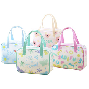 Bolsa de Playa, Baño, Natación, Gran Capacidad, Transparente, Bolsa de Regalo de Viaje, Bolsa de Compras Transparente de PVC con Estampado Floral Promocional - Product Image 1