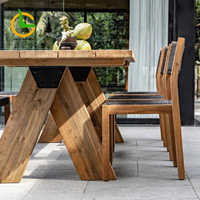 Mobilier de jardin Mobilier d'extérieur en teck Table et chaises d'extérieur en teck Ensemble de salle à manger d'extérieur pour hôtel Mobilier de restaurant