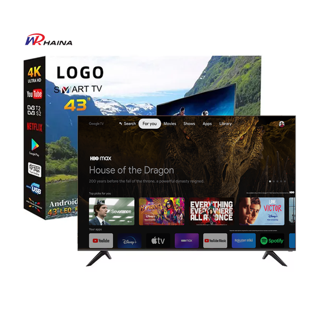 HAINA 43 Inch Tv Frameless Smart Tvs Led Qled Android google 4k ultra hd Television Variety Sizes 32 50 55 65 75 85 Inches Tv