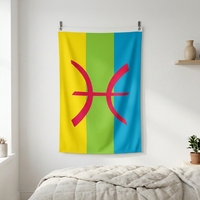 Drapeau Amazigh 3x5 pieds, Drapeau Berbère, Bannière en polyester avec symbole Yaz Amazigh, Décoration murale pour la maison Tamazgha d'Afrique du Nord
