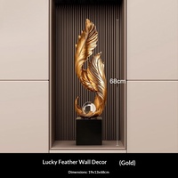 TONFO Nouveaux niches d'entrée en résine de style chinois en forme de plume, décorations pour armoire à vin et étagère à vent et à eau, pour salon et cadeau de pendaison de crémaillère