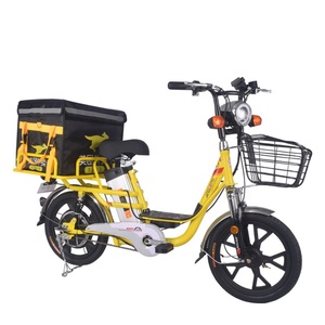 Bicicleta eléctrica con marco de acero al carbono, 18 pulgadas, batería de litio de 350w, 48v/12ah, entrega de comida - Product Image 2