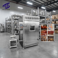 Four à fumage industriel automatique pour viande avec roulement en acier inoxydable 304 haute rigidité pour la fumée de porc, de poisson et de saucisses