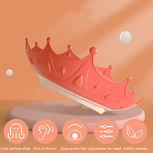 Gorro <span class=keywords><strong>de</strong></span> Ducha Protector <span class=keywords><strong>de</strong></span> Champú Ajustable CF Baby Crown, Seguro para Niños, para Lavar el Cabello sin Lágrimas - Product Image 5