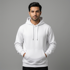 100% Cotton Winter Men's Half Zip Hoodie with Velour Fabric Oversized Fit Color Blocking Design-OEM Service Available - Product Image 1