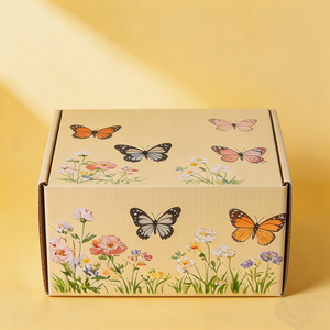 Caja <span class=keywords><strong>de</strong></span> Cartón Corrugado Kraft Personalizada, Amarilla Vintage, Impresión a Doble Cara, Tipo Avión, para Envíos y Embalaje <span class=keywords><strong>de</strong></span> Regalos - Product Image 3