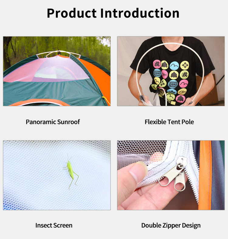 Outdoor camping folding full-automatic tent 3-4 people beach simple quick opening double manufacturer wholesale Outside Tent