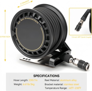 Enrouleur de tuyau d'<span class=keywords><strong>air</strong></span> rétractable automatique 220 PSI 7 m pour <span class=keywords><strong>gonfleur</strong></span> de pneus tout-terrain 4x4, pompe <span class=keywords><strong>à</strong></span> <span class=keywords><strong>air</strong></span> tout-terrain pour garage - Product Image 6