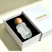 Flacon de parfum cylindrique au design unique, 100 ml, flacon de parfum en verre transparent facetté avec logo personnalisable de luxe et boîte