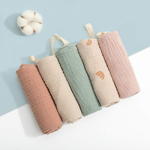 Tùy chỉnh 100 bông nhỏ mặt khăn yếm mềm Muslin vuông bé mặt khăn - Product Image 3