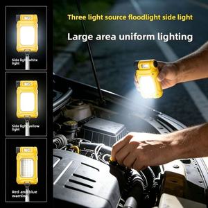 Nouvelle lampe de travail LED COB jaune 2026 avec perche télescopique à 3 sections, base magnétique, 3 sources lumineuses, rechargeable par USB - Product Image 3