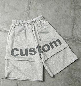Shorts personnalisés pour hommes, shorts épais en molleton français, streetwear, shorts en coton imprimés et délavés - Product Image 5