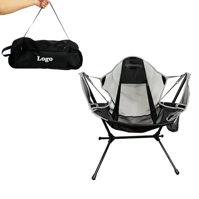 Portable Camping En Plein Air Pliant Lune Chaise Balançant Chaise À Bascule Voyage Pique-Nique Chaise