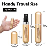 Vaporisateur de parfum en aluminium de 5 ml avec pompe, accessoire de voyage sûr et élégant - Commande minimum de 100 pièces
