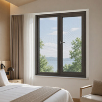 Fenêtres à battants en aluminium à double vitrage insonorisées et isolées, design moderne, efficacité énergétique, fenêtre en aluminium résistante aux chocs