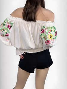 Camicia bohémien da donna di nuova moda Casual Top in cotone ricamato a maniche lunghe con colletto unico - Product Image 4