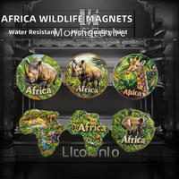 Aimants de réfrigérateur 3D personnalisés en résine imperméable sur le thème de la faune africaine (Lion, Zèbre, Léopard) – Cadeaux promotionnels et décorations pour la maison – Vente en gros