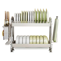 Égouttoir à vaisselle en acier inoxydable pour comptoir de cuisine, support de rangement pour assiettes, organisateur de séchage pour évier, conteneurs de rangement