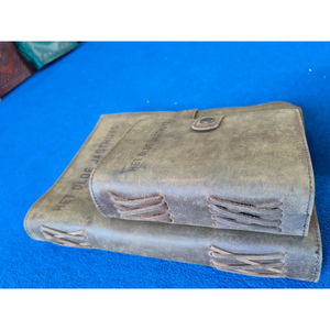 Nuevo cuaderno de cuero impreso de alta gama, encuadernado, con cubierta de cuero única, logotipo personalizado, papel ecológico y cierre con llavero. - Product Image 6