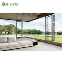 Fenêtre coulissante parallèle moderne sur mesure en aluminium et verre trempé, double vitrage, du sol au plafond, pour projets commerciaux