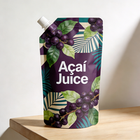 Plastique sur mesure pour sachets à bec verseur pour eau minérale, aliments pour bébés et boissons avec bec verseur et design transparent