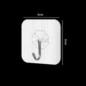 6cm Plastic Transparant Goud Zilver Wandhaak Zelfklevende Haak Zuignap Zelfklevende Wandzuiger voor Keuken Badkamer Kantoor - Product Image 2