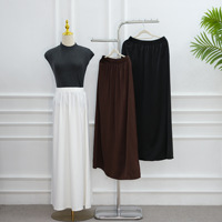 Übergröße Damen Bescheidenes Zweiteiler-Set Langarm Asymmetrisches Spitzen-Patchwork Tunika-Oberteil und Maxirock Muslimisches Outfit