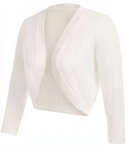 Cardigan Corto Bianco con Bottoni <span class=keywords><strong>Belle</strong></span> Poque per Donna, Maglione Estivo Trendy Y2K Leggero in Viscosa con Collo Halter e Pizzo - Product Image 1