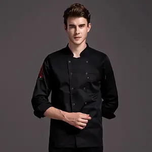 이탈리아 레스토랑 유니폼 서비스 서비스 서비스 화이트 의식 요리사 코트 웨이터 유니폼 레스토랑 긴 소매 oem