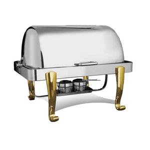 หรูหราและการออกแบบที่ทันสมัยสแตนเลสจาน Chafing กับขาทองเหลืองสำหรับจัดเลี้ยงโรงแรมหรือห้องจัดเลี้ยงหรือจัดงานแต่งงาน - Product Image 1