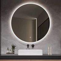 Miroir LED intelligent pour hôtel, mural avec détecteur de mouvement commercial, anti-buée, tactile et à intensité variable, affichage de l'heure, IP44 ETL CE OEM