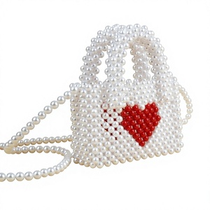 Luxury Hand-Woven Metal Beaded Pearl Chain Shoulder Bag Customized Color for Women's Evening Wedding Party Gift Falak <b>World</b> - Product Image 3
