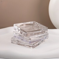 Yuecai Boîtier compact carré transparent vide pour fard à joues, illuminateur, fard à paupières, anticernes, avec compartiment rond, vente en gros