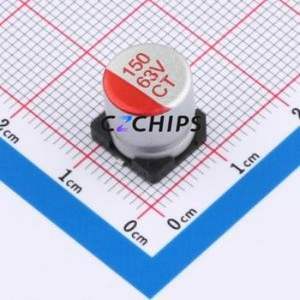 CT1J151M1010 ตัวเก็บประจุแบบแข็ง SMD, ขนาด D10xL10.5 มม. ( ความจุ: 150uF ) ( ความแม่นยำ: 20% แรงดันไฟฟ้าที่กำหนด: 63V ) - Product Image 1