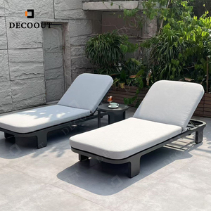 Muebles de aluminio para exteriores personalizados de gama alta, <span class=keywords><strong>tumbonas</strong></span> portátiles impermeables <span class=keywords><strong>grises</strong></span> ligeras ajustables para piscina de Hotel - Product Image 3