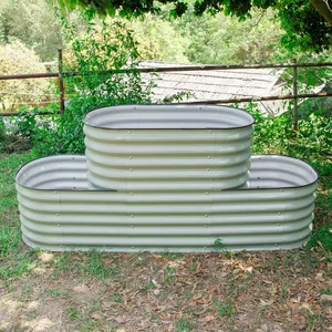 Klassisches Hochbeet aus Verzinktem Metall Wellblech Outdoor Gartenbeet - Product Image 4