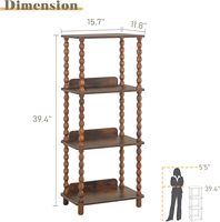 Étagère à livres moderne à 4 niveaux, petite bibliothèque, étagères de présentation pour petits espaces, chambre à coucher, salon, salle à manger, bureau, bois massif