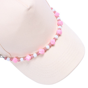 Chaîne de perles Yueli été 2026, motif Gypsophile, accessoire de chapeau, strass en cristal, perles faites à la main, chaîne unisexe décontractée style Hip Hop - Product Image 3