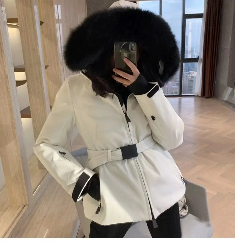 Topgear Custom Windproof Winter Outdoor Active Windbreaker Breathable Black Snow Jacket Womens Ski Jackets With Fur Hood