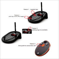 Système de radiomessagerie sans fil étanche sous-verre Pager Buzzer Queue Appelant pour Restaurant pour appeler le client Collecte de nourriture