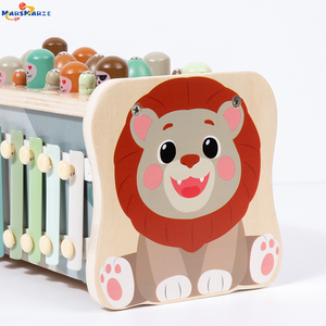 MarsMarie Gioco Educativo <span class=keywords><strong>Montessori</strong></span> in Legno Whack-A-Mole per Bambini 1-4 Anni, Gioco di Percussione, Xilofono e Pesca - Product Image 4