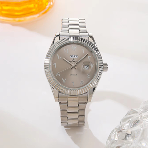 Montre à quartz haut de gamme pour homme en acier inoxydable, <span class=keywords><strong>cadran</strong></span> à chiffres arabes, boîtier en alliage 41 mm, verre, style mode et luxe pour affaires - Product Image 2