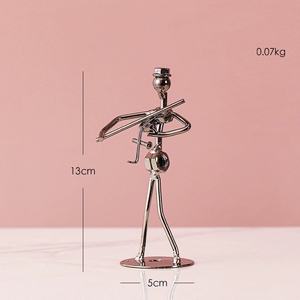 Figura Decorativa de Músico de Metal, Estatua Vintage de Hierro de un Músico con Guitarra, Saxofón o Violonchelo, Decoración para Escritorio o Mesa - Product Image 6