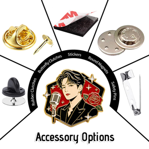 Broche personnalisée en émail pour le soutien des célébrités, promotionnelle, avec illustration de portrait tendance, cadeau, souvenirs de concert, directement de l'usine - Product Image 2
