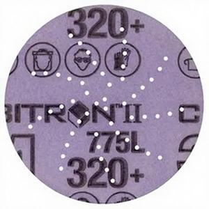 3M™Cubitrón™II Hookit,™775L 320 + 75 mm Disco de lijado con película multiorificio Producto 3M - Product Image 1