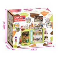 Ensemble de jeu de supermarché pour enfants de 50 cm, supermarché de luxe avec machine à café et caisse enregistreuse pour filles