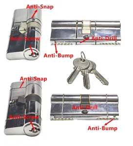 Teknoloji çin toptan altın tedarikçisi yüksek güvenlik kapısı kilit silindir yerine 3 yıldız 1 yıldız kapı kilidi silindirleri