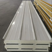 Panneaux sandwich en polyuréthane, panneaux isolants pour toiture et murs, construction de maisons préfabriquées, entrepôt, panneaux écologiques en acier avec âme en laine de roche